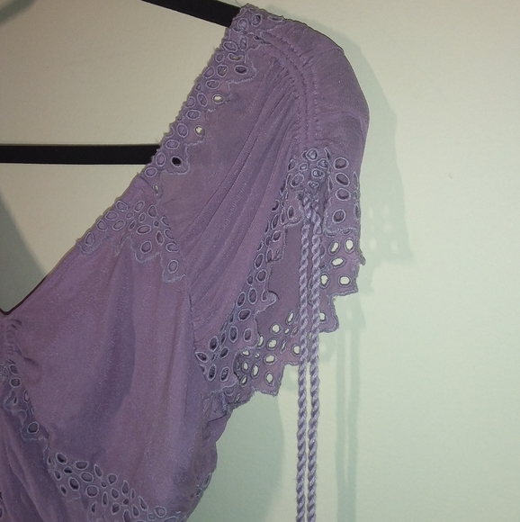 Free people Cecilia corset crop top blouse lilac berry - Picture 4 of 15